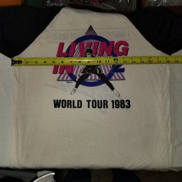 Vintage 1983 Rick Springfield Tour Shirt Single Stitch Raglan Size L - Picture 5 of 6